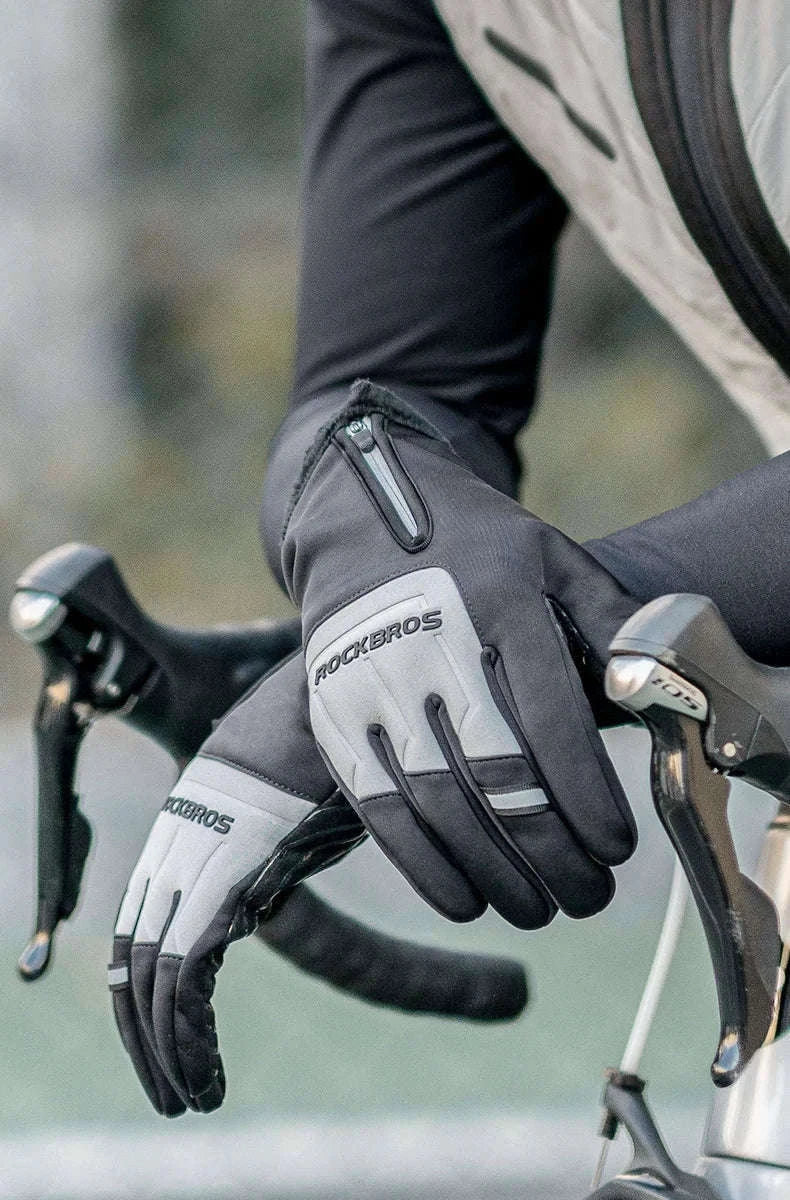 Winter Cycling Gloves Touchscreen Full Finger Warm Bike Gloves-S317-BG / S