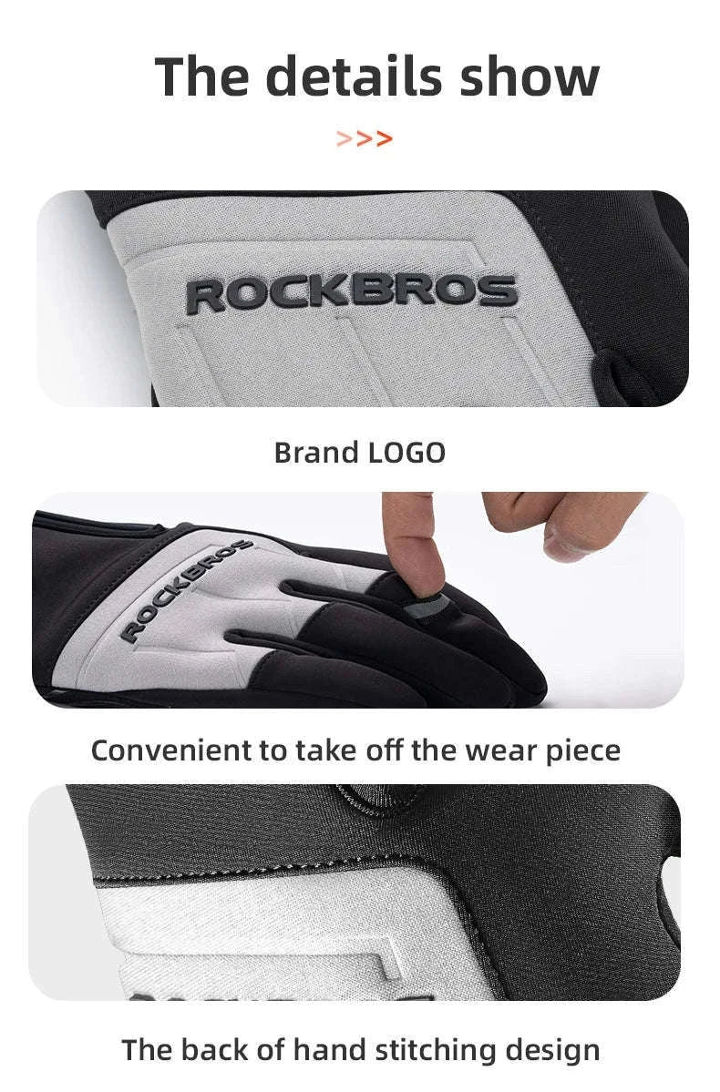 Winter Cycling Gloves Touchscreen Full Finger Warm Bike Gloves-S317-BG / S