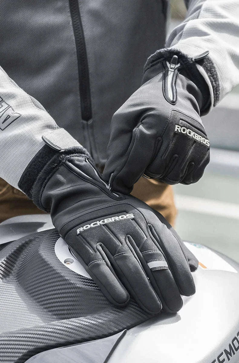 Winter Cycling Gloves Touchscreen Full Finger Warm Bike Gloves-S317-BG / S