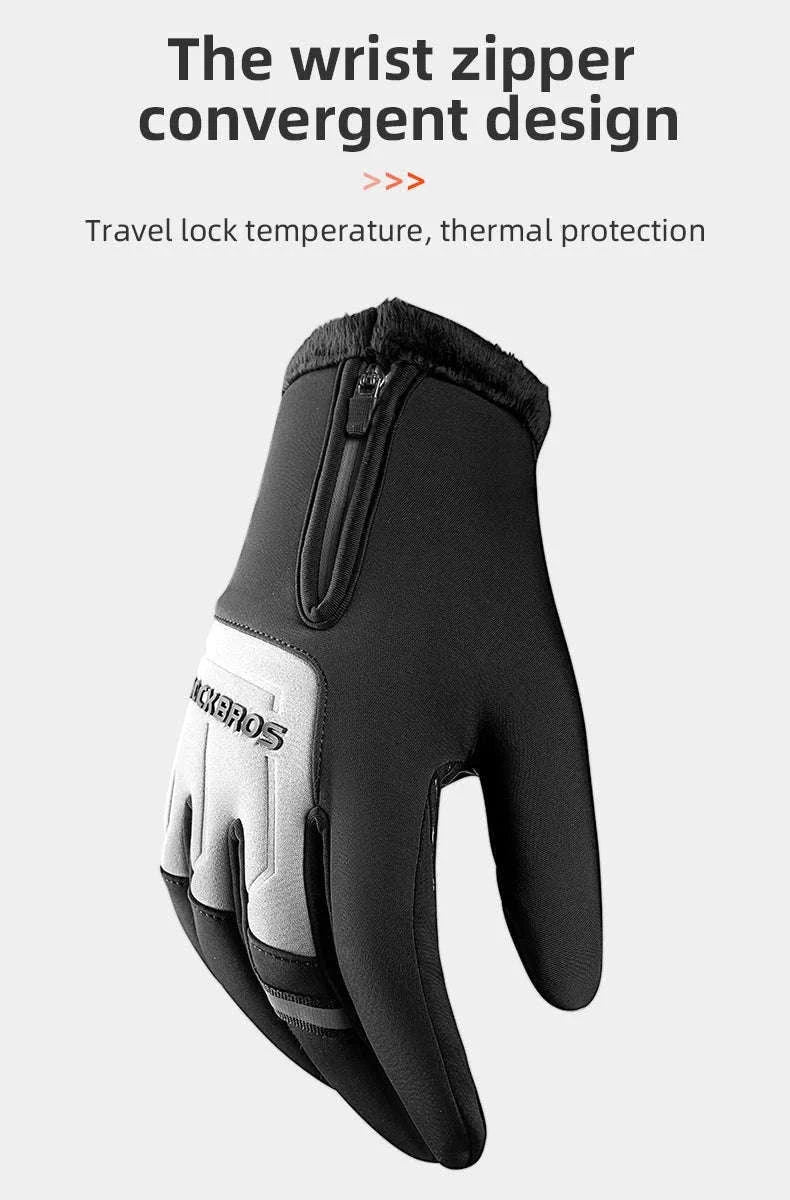 Winter Cycling Gloves Touchscreen Full Finger Warm Bike Gloves-S317-BG / S