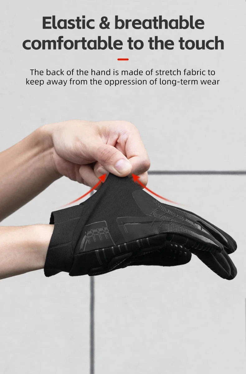 Winter Cycling Gloves Touchscreen Full Finger Windproof MTB Gloves-S208BK / XL
