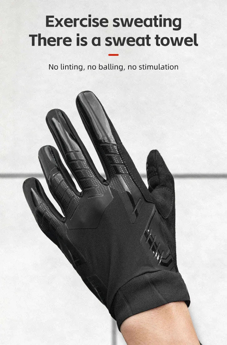 Winter Cycling Gloves Touchscreen Full Finger Windproof MTB Gloves-S208BK / XL