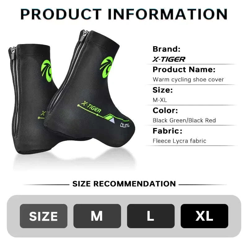Winter Cycling Shoe Covers with Thermal Fleece X-TIGER-XM-ZPXT-20602 / L