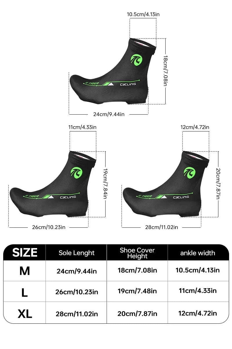 Winter Cycling Shoe Covers with Thermal Fleece X-TIGER-XM-ZPXT-20602 / L