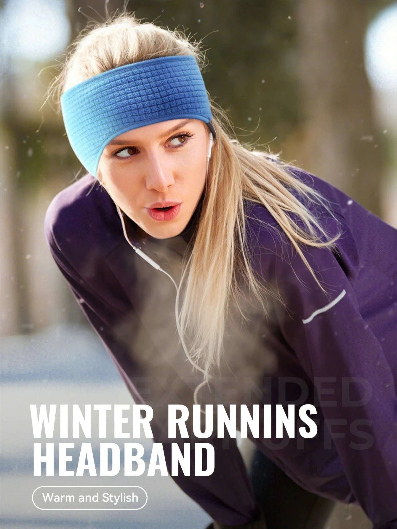 Winter Ear Warmers Headband for Cold-Weather Sports-1pc blue