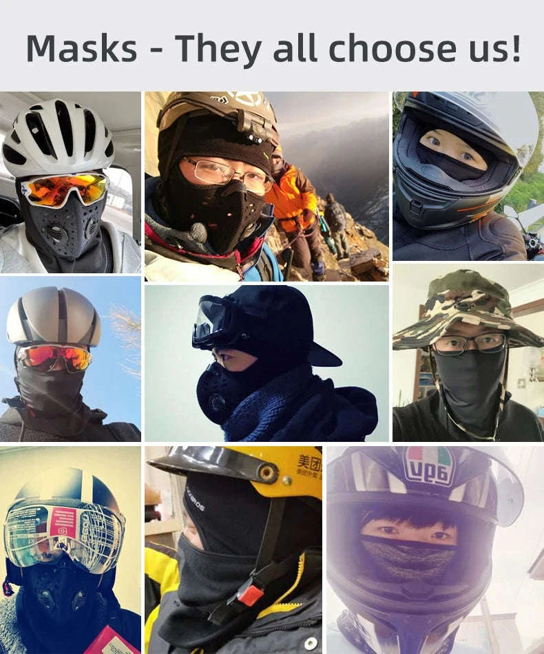 Winter Full Face Balaclava Mask for Skiing, Cycling & Outdoor Use-LF7345BK / One Size