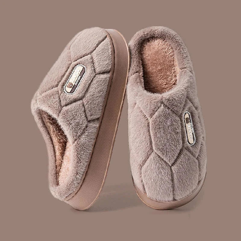 Winter Indoor Non-Slip Warm Slippers for Couples-gray / 36-37