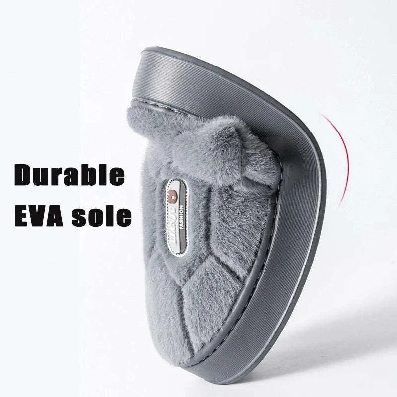 Winter Indoor Non-Slip Warm Slippers for Couples-gray / 36-37