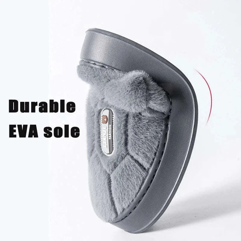 Winter Indoor Non-Slip Warm Slippers for Couples-gray / 50-51