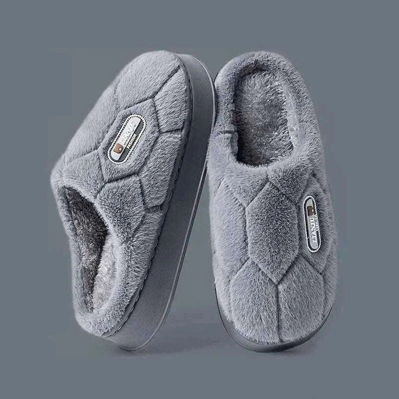 Winter Indoor Non-Slip Warm Slippers for Couples-gray / 50-51
