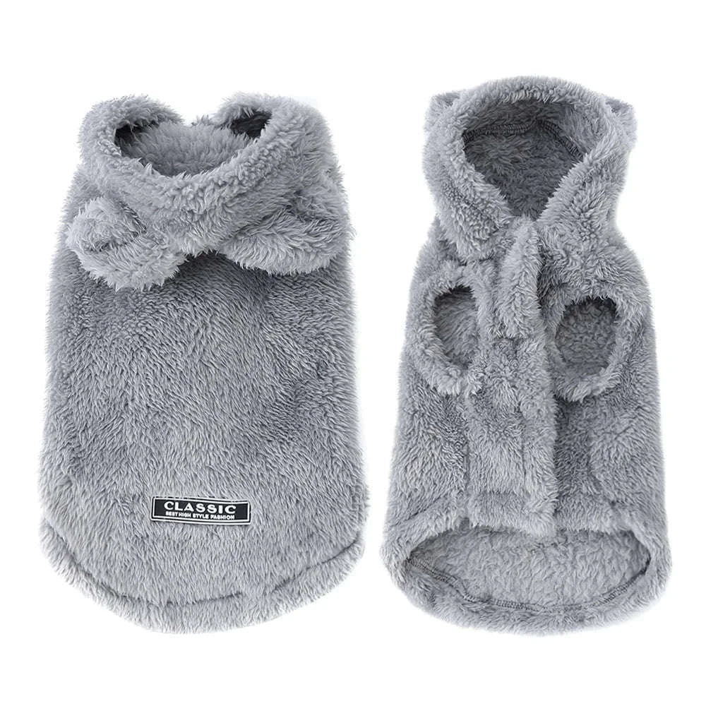 Winter Pet Hoodie Sweater for Small and Medium Dogs & Cats-Gray / S