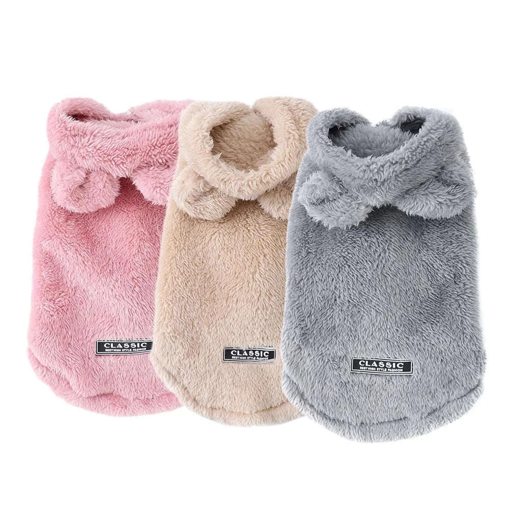 Winter Pet Hoodie Sweater for Small and Medium Dogs & Cats-Gray / S