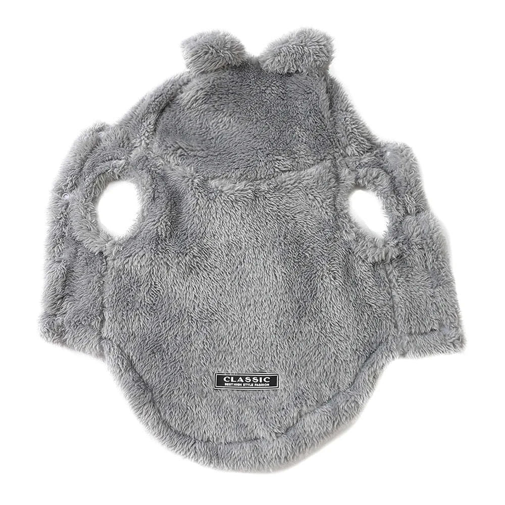 Winter Pet Puppy Hoodie Sweater for Small and Medium Dogs & Cats-Gray / S