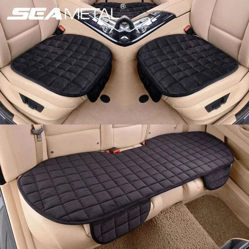 Winter Plush Car Seat Cover-Gray Front 1 pc