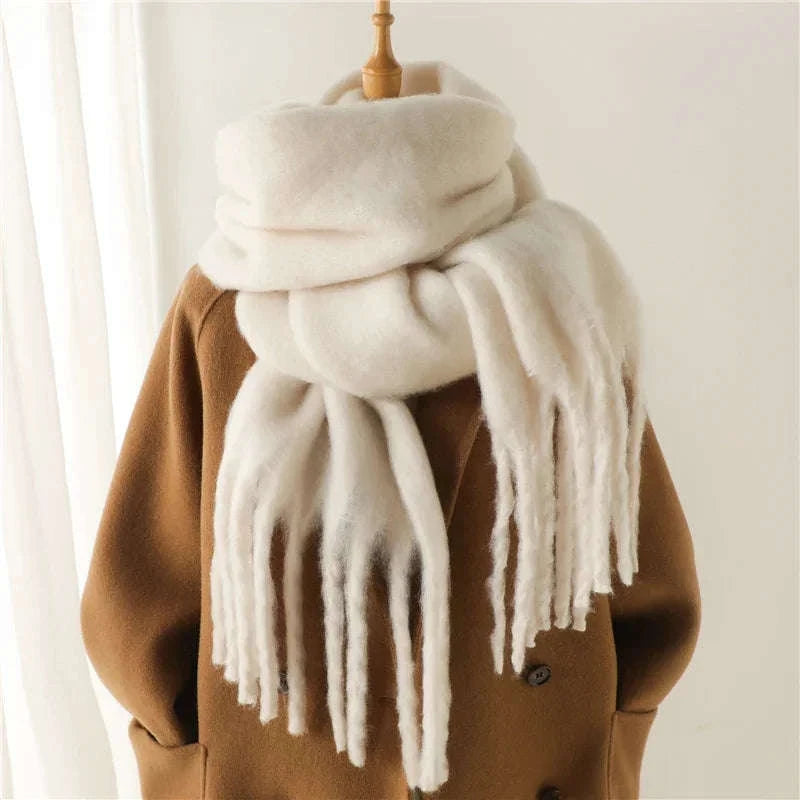 Winter Scarf for Women Cashmere-Feel Pashmina Wrap-Beige