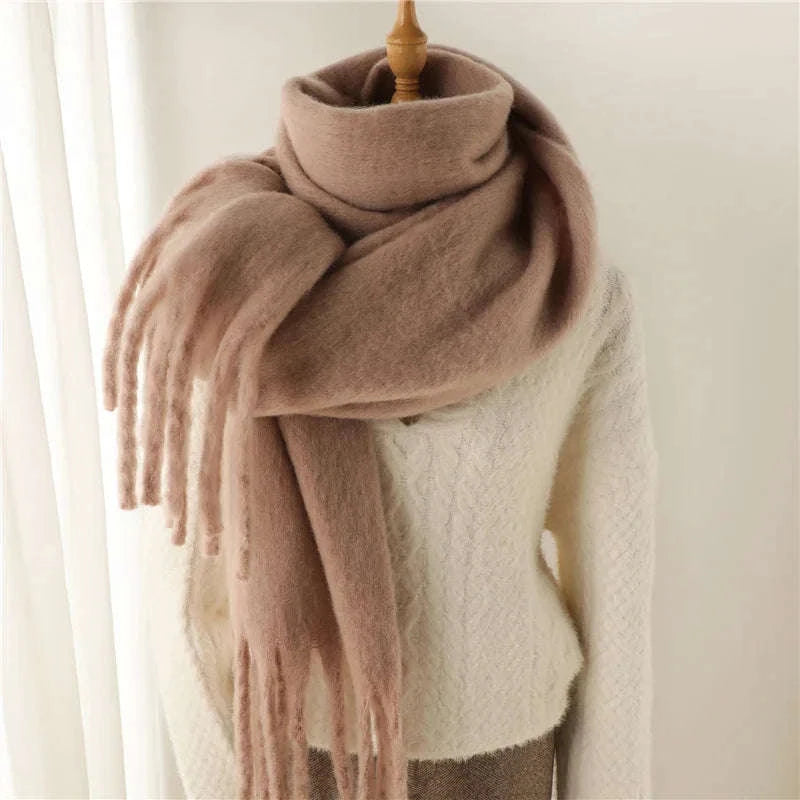Winter Scarf for Women Cashmere-Feel Pashmina Wrap-Beige