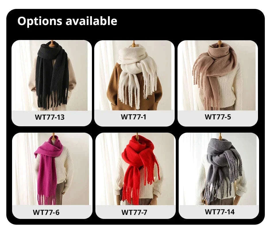 Winter Scarf for Women Cashmere-Feel Pashmina Wrap-khaki