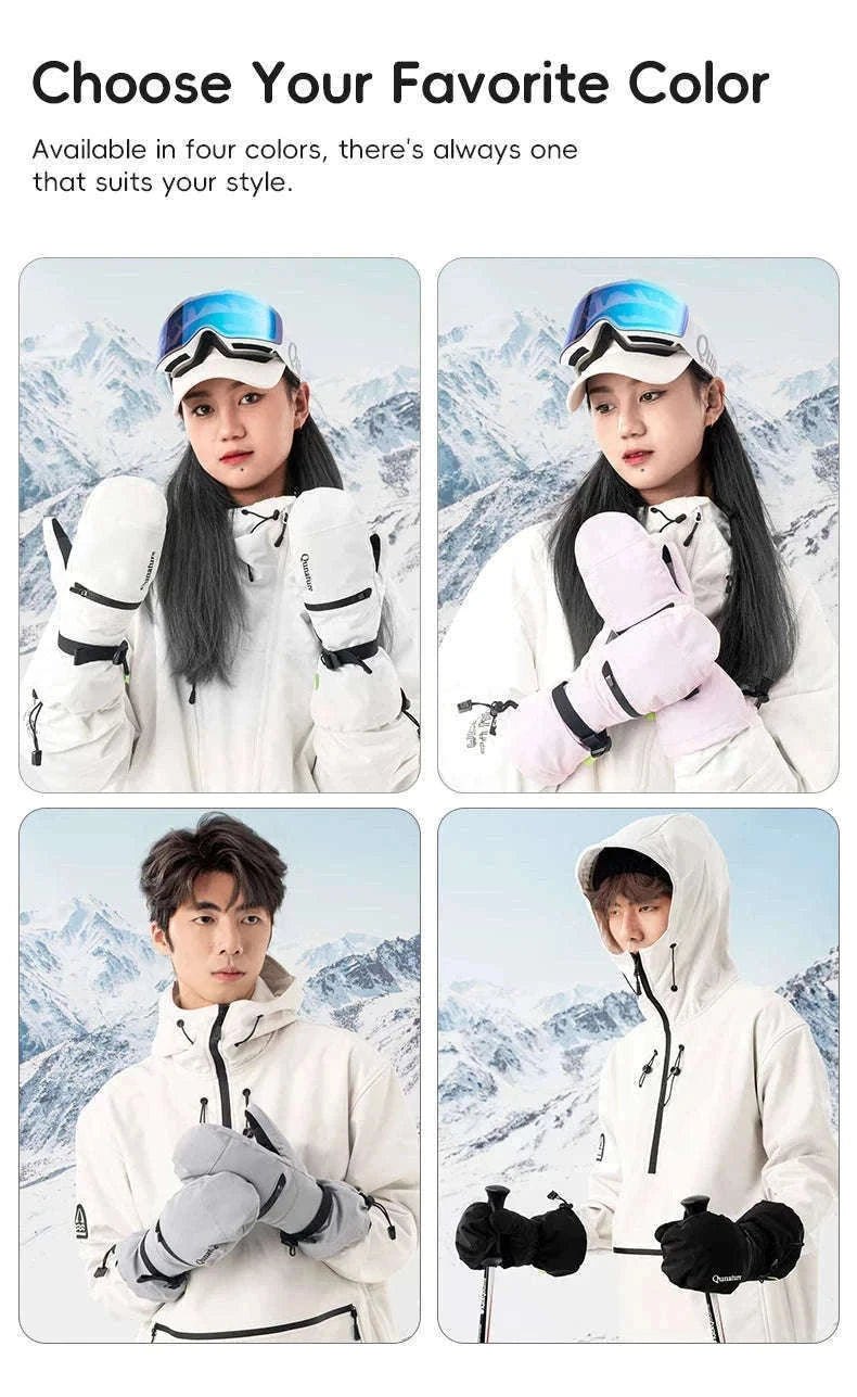 Winter Ski Gloves Waterproof Touchscreen Non-Slip Windproof Warm-014-S345-PK / XL