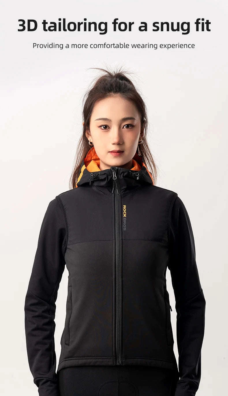 Winter Thermal Cycling Vest Windproof Fleece Sleeveless Jacket-MJ004 / Asian XXXL(EUR XXL)