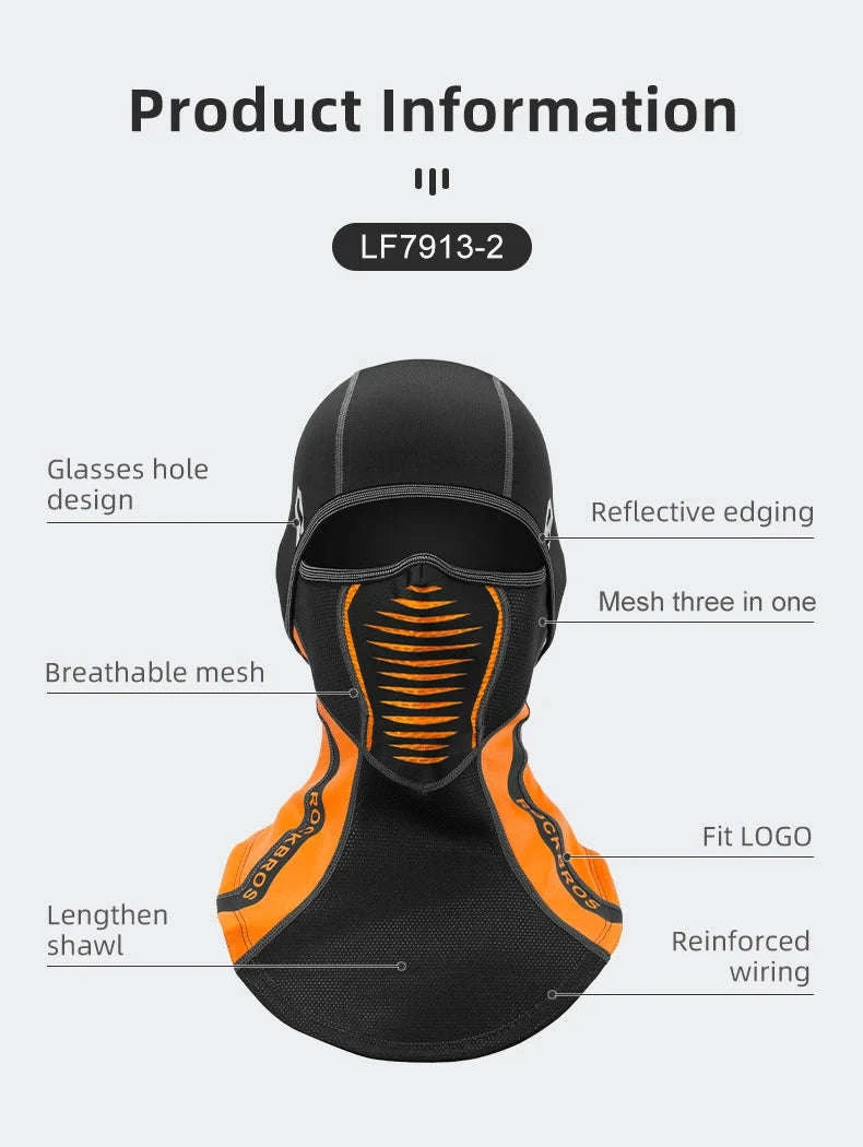 Winter Thermal Fleece Balaclava Full Face Ski Mask Windproof Headgear-LF7913-2