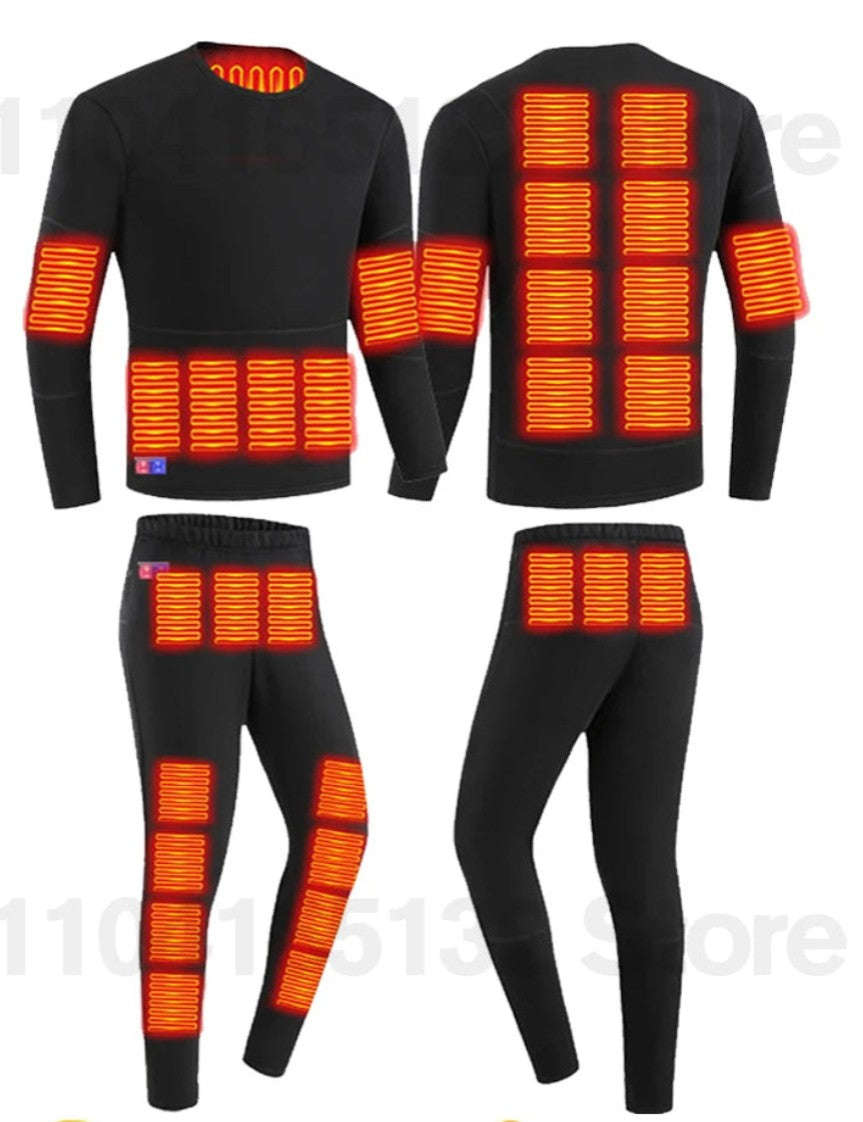 Winter USB Electric Heating Jacket & Thermal Underwear Set-12-BK-Women-Pant / EU(XXXL) Asia(5XL)