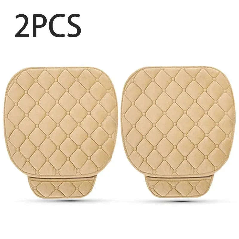 Winter Warm Car Seat Cover Cushion-Front 2pcs Beige