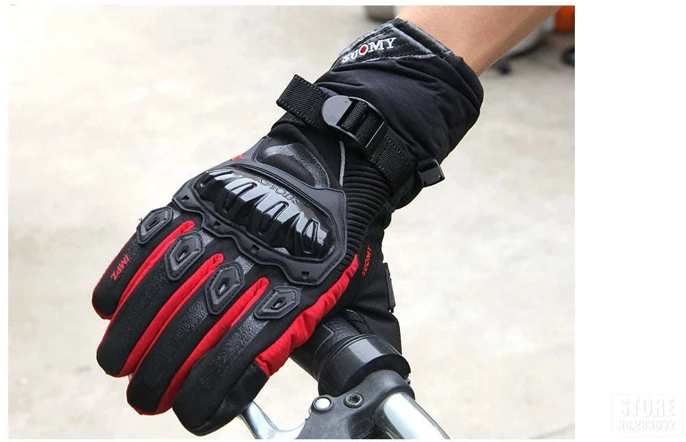 Winter Warm Motorcycle Gloves for Outdoor Riding-WN-04 Red / L