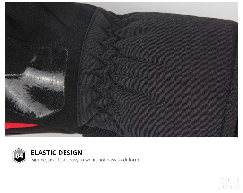 Winter Warm Motorcycle Gloves for Outdoor Riding-WN-04 Red / L