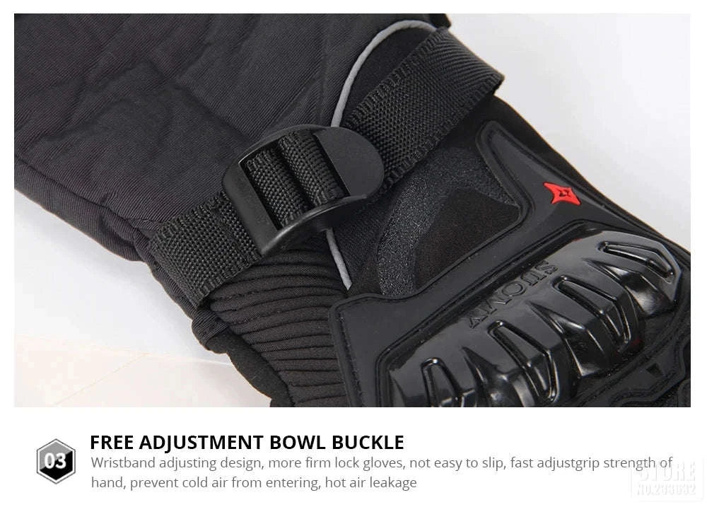 Winter Warm Motorcycle Gloves for Outdoor Riding-WN-04 Red / L