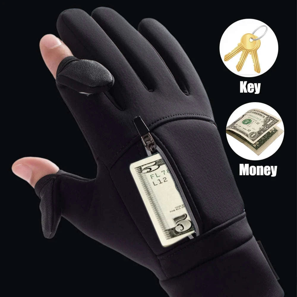 Winter Warm Touch Screen Gloves-Black 1PC / XL