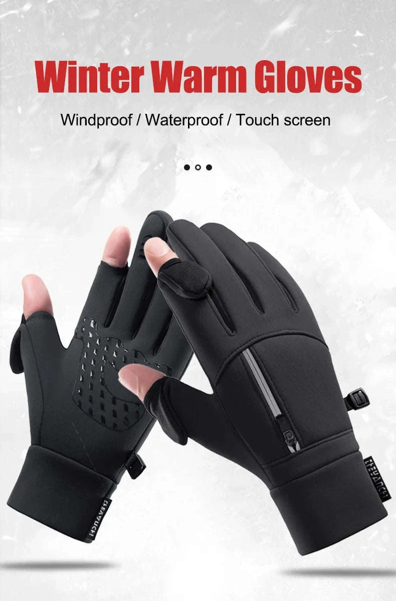 Winter Warm Touch Screen Gloves-Black 1PC / XL