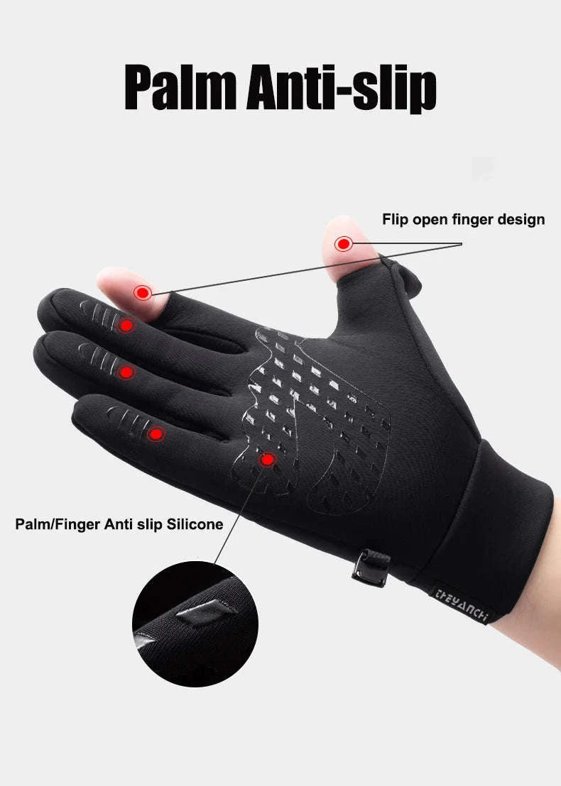 Winter Warm Touch Screen Gloves-Black 1PC / XL