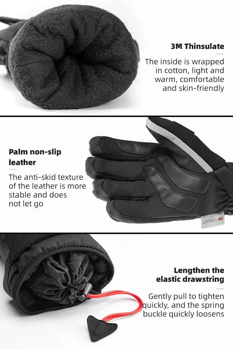 Winter Waterproof Ski & Motorcycle Gloves with Thermal Insulation-16410241 / XL