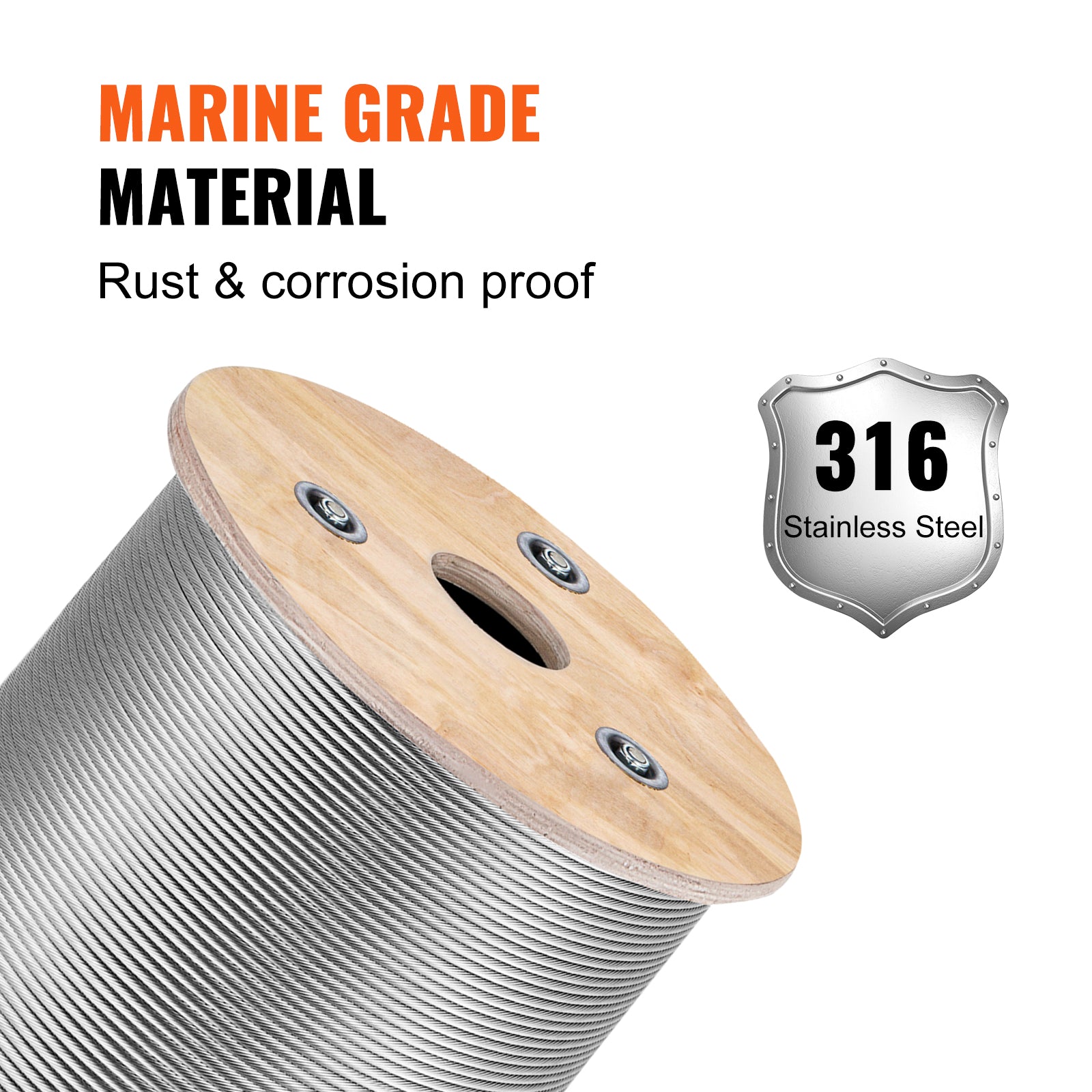 SucceBuy 152M/500Ft Drahtseil 316-Edelstahl, starke Spannung, weiches Angelseil, Hebekabel, 7×7, Wäscheleine, Durchmesser 1,5 mm–3,2 mm