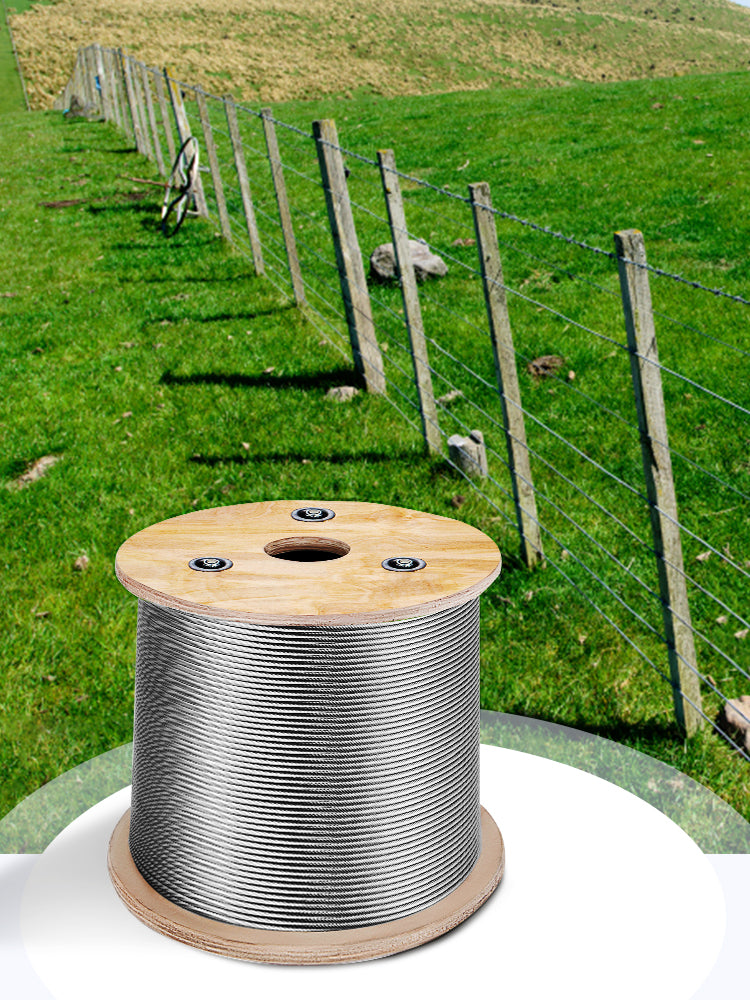 SucceBuy 152M/500Ft Drahtseil 316-Edelstahl, starke Spannung, weiches Angelseil, Hebekabel, 7×7, Wäscheleine, Durchmesser 1,5 mm–3,2 mm