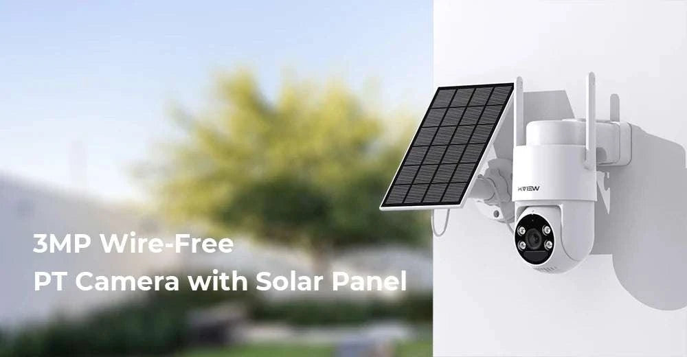 Wireless 3MP Solar Security Camera with PTZ, Color Night Vision-United States