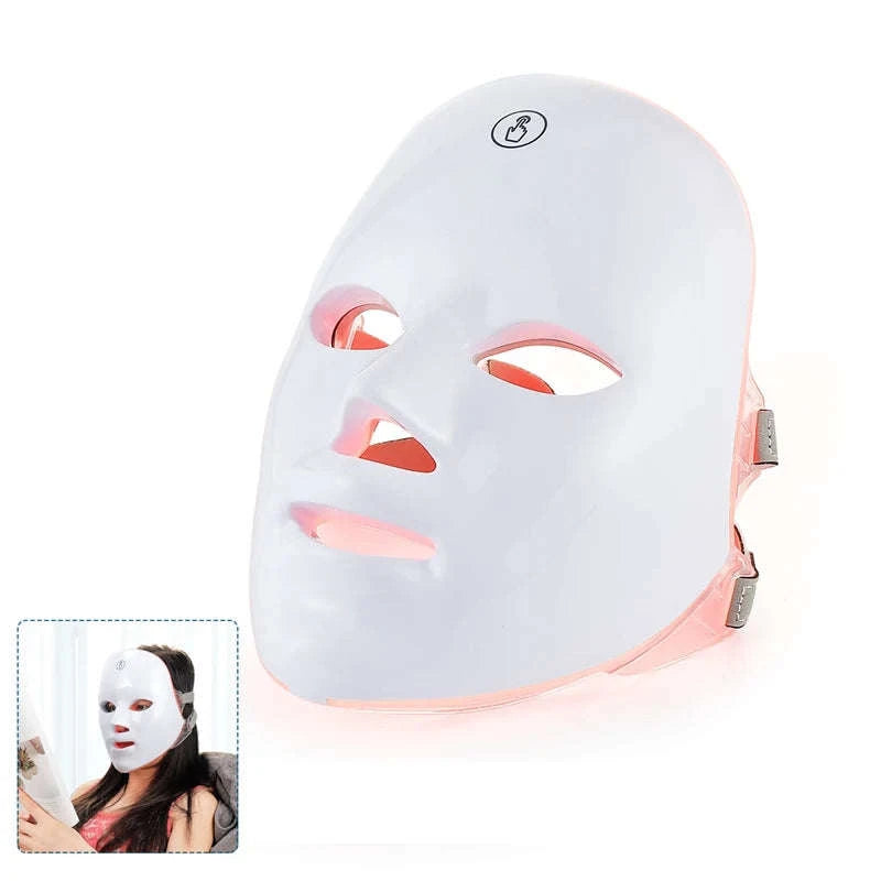 Wireless 7‑Color LED Face Beauty Machine for Facial & Neck Rejuvenation-Type B-400mAh