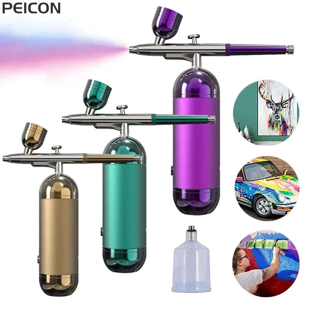 Wireless Airbrush Spray Gun for Smooth, Controlled Painting-Green