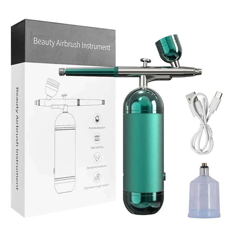 Wireless Airbrush Spray Gun for Smooth, Controlled Painting-Green