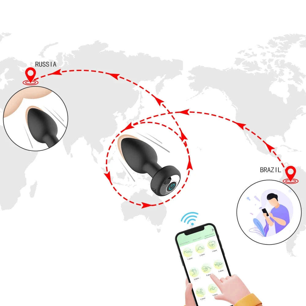 Wireless App-Controlled Anal Plug Vibrator with 10 Modes-Remote control 1
