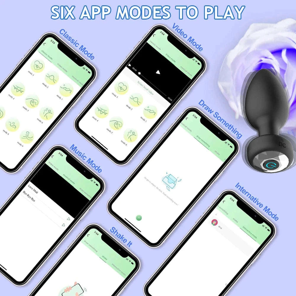 Wireless App-Controlled Anal Plug Vibrator with 10 Modes-Remote control 1