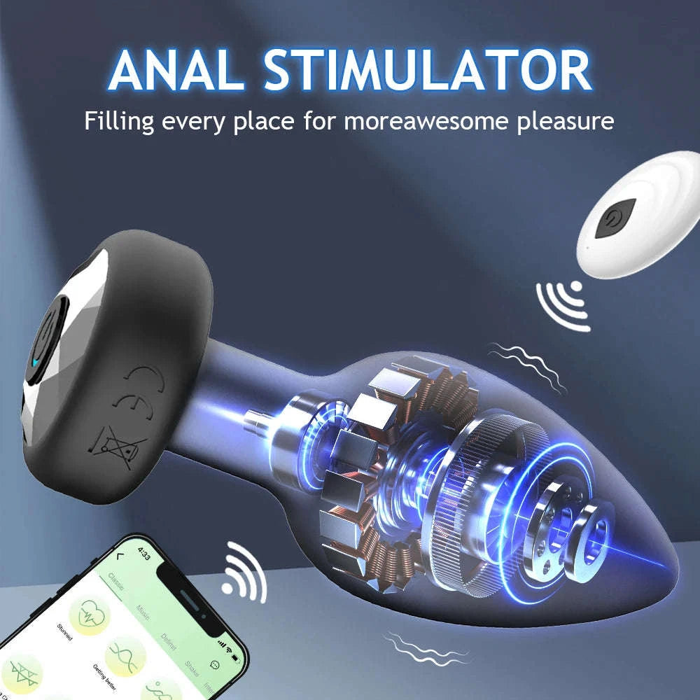 Wireless App-Controlled Anal Plug Vibrator with 10 Modes-Remote control 1
