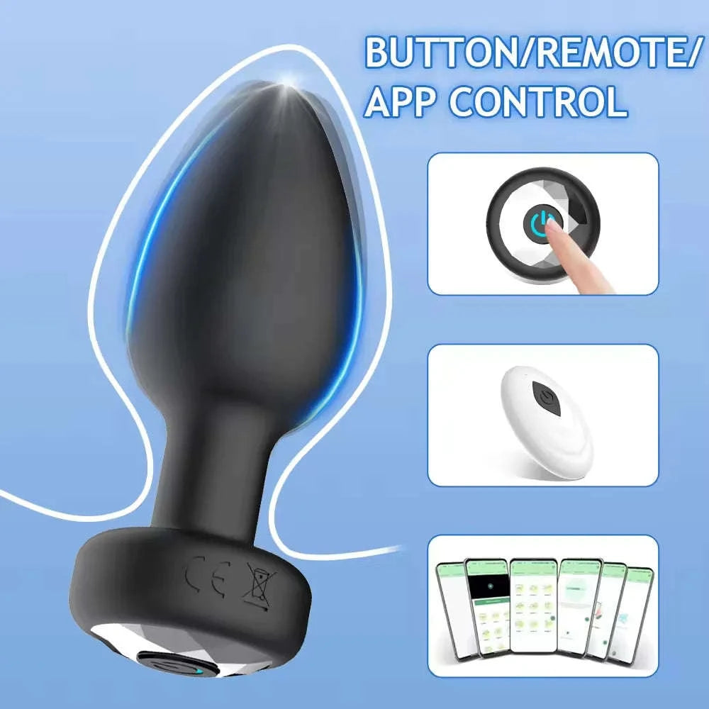 Wireless App-Controlled Anal Plug Vibrator with 10 Modes-Remote control 1
