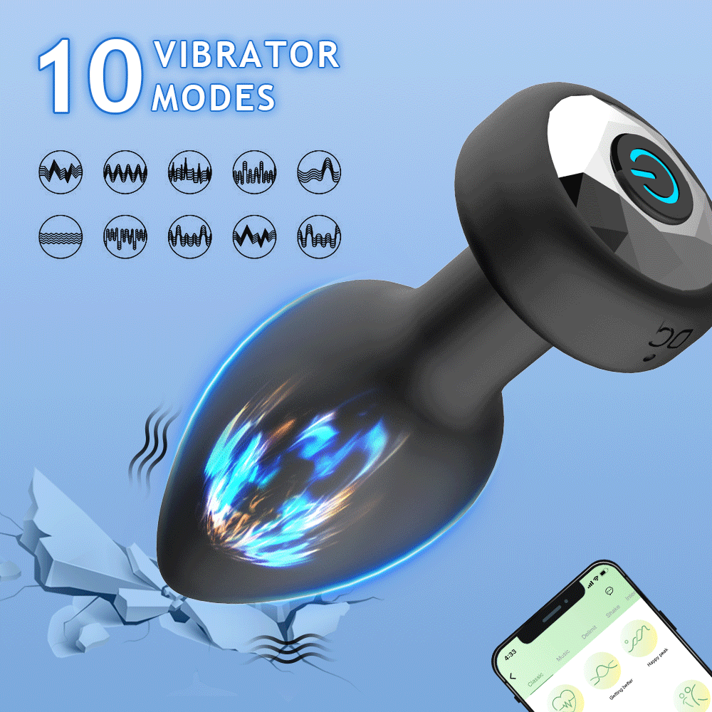 Wireless App-Controlled Anal Plug Vibrator with 10 Modes-Remote control 1