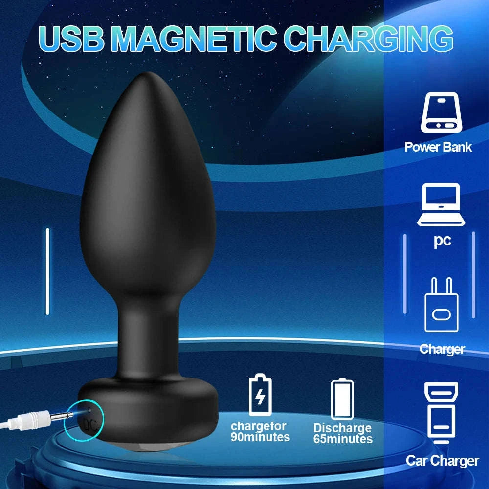 Wireless App-Controlled Anal Plug Vibrator with 10 Modes-Remote control 1