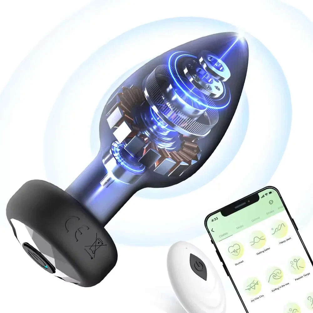 Wireless App-Controlled Anal Plug Vibrator with 10 Modes-Remote control 1