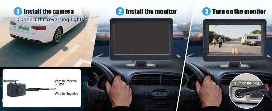 Wireless Backup Camera with 4.3" Monitor Night Vision for Vehicles-4.3in wireless kit