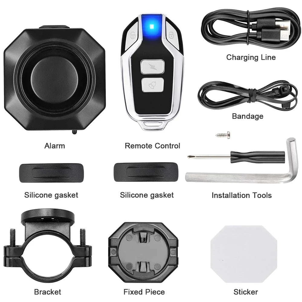 Wireless Bike Alarm 110dB Waterproof Anti-Theft Security System-F