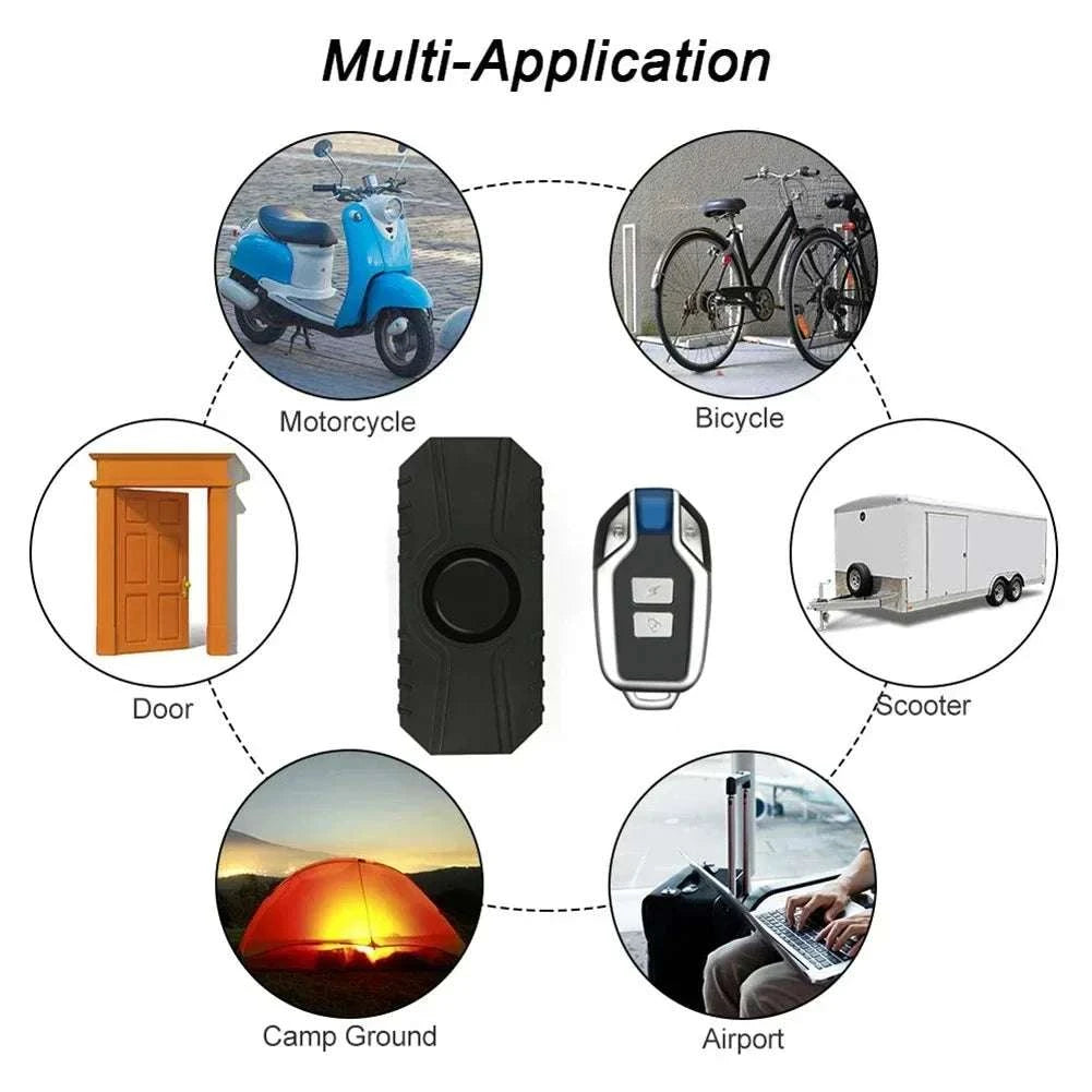 Wireless Bike Vibration Alarm 113dB Waterproof Remote Control-Type 2