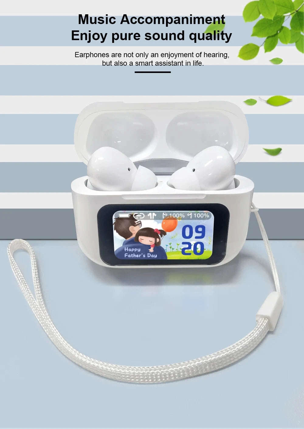 Wireless Bluetooth Earbuds with ANC Noise Cancellation & Touch Case-With Touch Screen AI